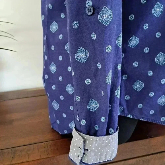 ❤️ Smart Set Long Sleeve Patterned Blouse Size Small - Picture 7 of 12